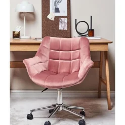 LABELLE - Bureaustoel - Roze - Fluweel