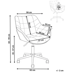 LABELLE - Bureaustoel - Roze - Fluweel