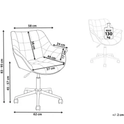 LABELLE - Bureaustoel - Roze - Fluweel