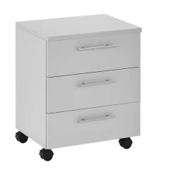 Ladeblok Ben - 3 lades - met wielen - wit