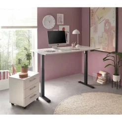 Ladeblok Ben - 3 lades - met wielen - wit