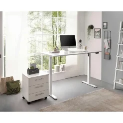 Ladeblok Ben - 3 lades - met wielen - wit