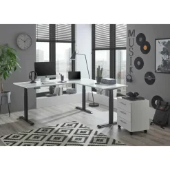 Ladeblok Ben - 3 lades - met wielen - wit