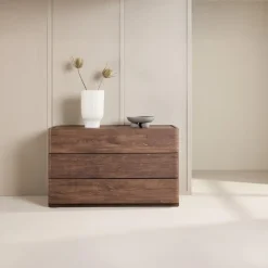 Ladekast 3 Lades - Donkerbruin MDF - 100x48x60cm - Noble