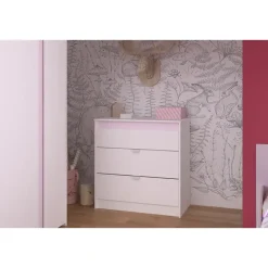 Ladekast Bobby - wit - 80x78,5x40,5 cm