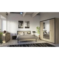 Ladekast Collins-Kronberg eik/Sidewalk zwart