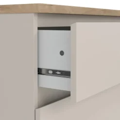 Ladekast Naia 3 lades - greige/eiken - 70,1x77x50 cm