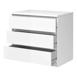 Ladekast Naia 3 lades - hoogglans wit - 70,1x76,8x50 cm