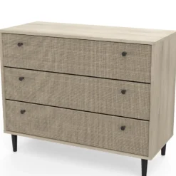 Ladekast Sayuri 3 lades-Kronberg eik/wicker