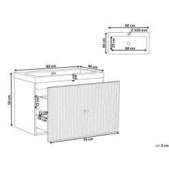 LAGO - Wandgemonteerde wastafelkast - Donkerblauw - MDF