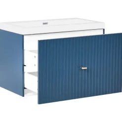 LAGO - Wandgemonteerde wastafelkast - Donkerblauw - MDF