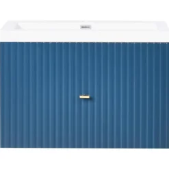 LAGO - Wandgemonteerde wastafelkast - Donkerblauw - MDF