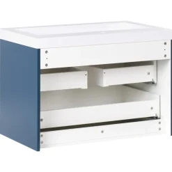 LAGO - Wandgemonteerde wastafelkast - Donkerblauw - MDF