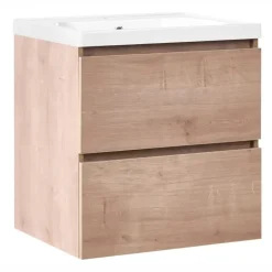 LAGOA - Wandgemonteerd meubel met wasbak - Lichtbruin - 60 cm - MDF