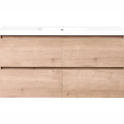 LAGOA - Wandgemonteerd meubel met wasbak - Lichtbruin - 120 cm - MDF