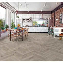 Laminaat Herringbone - visgraat grijs eiken