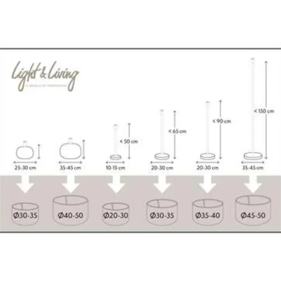 Lampenkap cilinder LIVIGNO - 50-50-38cm - eiwit