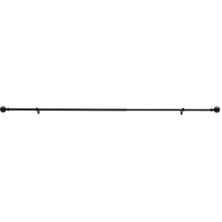 Lange Gordijnroede - Uitschuifbaar - Stang van 90 - 170 cm - Zwart