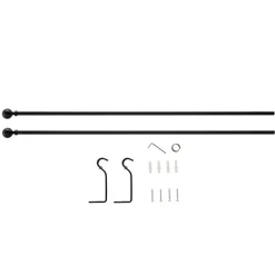 Lange Gordijnroede - Uitschuifbaar - Stang van 90 - 170 cm - Zwart
