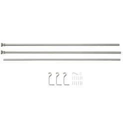 Lange gordijnroede - uitschuifbaar - 250-360 cm - zilvergrijs