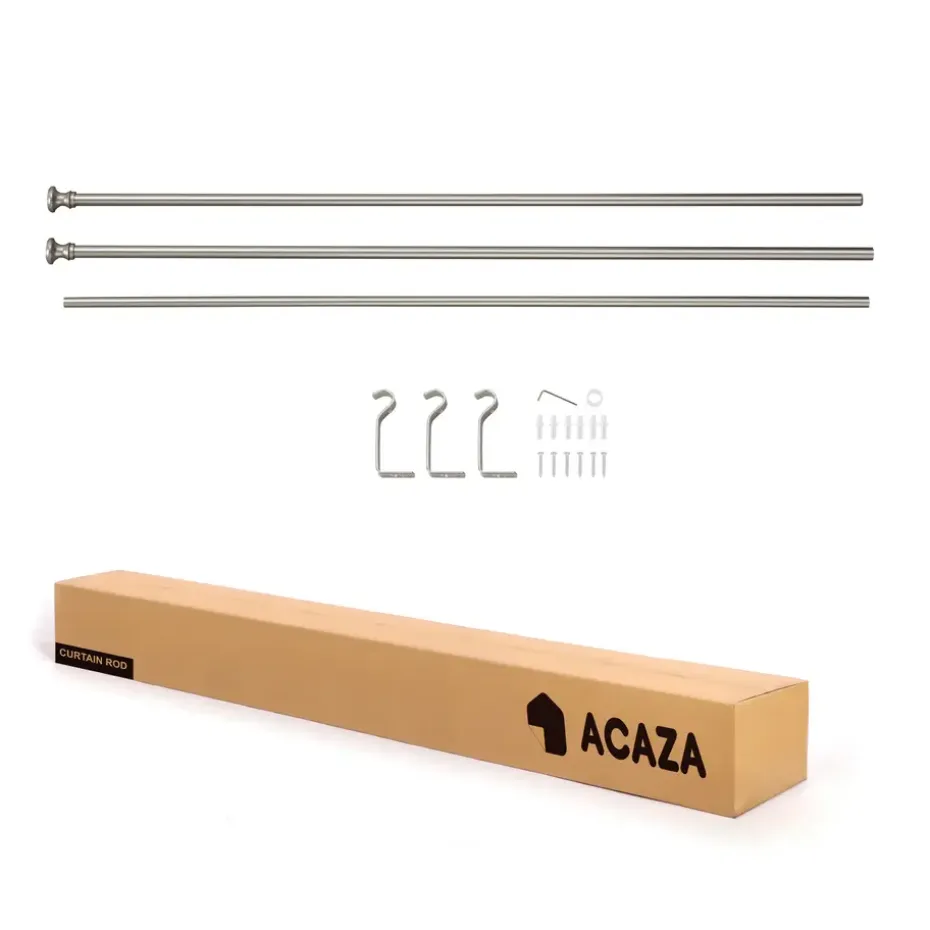 Lange gordijnroede - uitschuifbaar - 250-360 cm - zilvergrijs