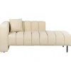 LANNILS - Chaise longue - Beige - Linkszijdig - Fluweel