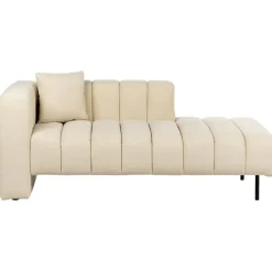 LANNILS - Chaise longue - Beige - Linkszijdig - Fluweel