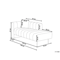 LANNILS - Chaise longue - Beige - Linkszijdig - Fluweel