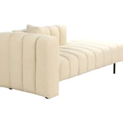 LANNILS - Chaise longue - Beige - Linkszijdig - Fluweel