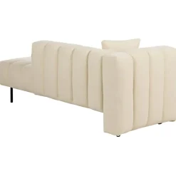 LANNILS - Chaise longue - Beige - Linkszijdig - Fluweel