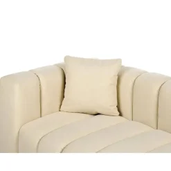 LANNILS - Chaise longue - Beige - Linkszijdig - Fluweel