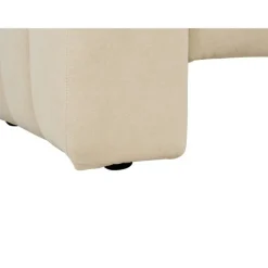 LANNILS - Chaise longue - Beige - Linkszijdig - Fluweel