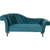 LATTES - Chaise longue - Blauw - Linkerzijde - Fluweel