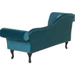 LATTES - Chaise longue - Blauw - Linkerzijde - Fluweel