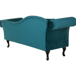 LATTES - Chaise longue - Blauw - Linkerzijde - Fluweel