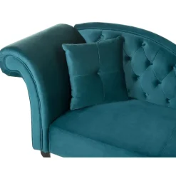 LATTES - Chaise longue - Blauw - Linkerzijde - Fluweel