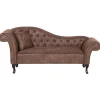 LATTES - Chaise longue - Bruin - Linkerzijde - Kunstsuède
