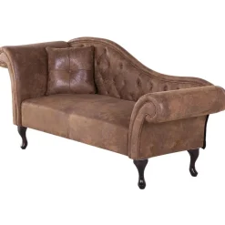 LATTES - Chaise longue - Bruin - Linkerzijde - Kunstsuède