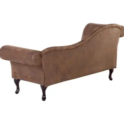 LATTES - Chaise longue - Bruin - Linkerzijde - Kunstsuède