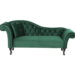 LATTES - Chaise longue - Groen - Linkerzijde - Fluweel