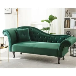 LATTES - Chaise longue - Groen - Linkerzijde - Fluweel
