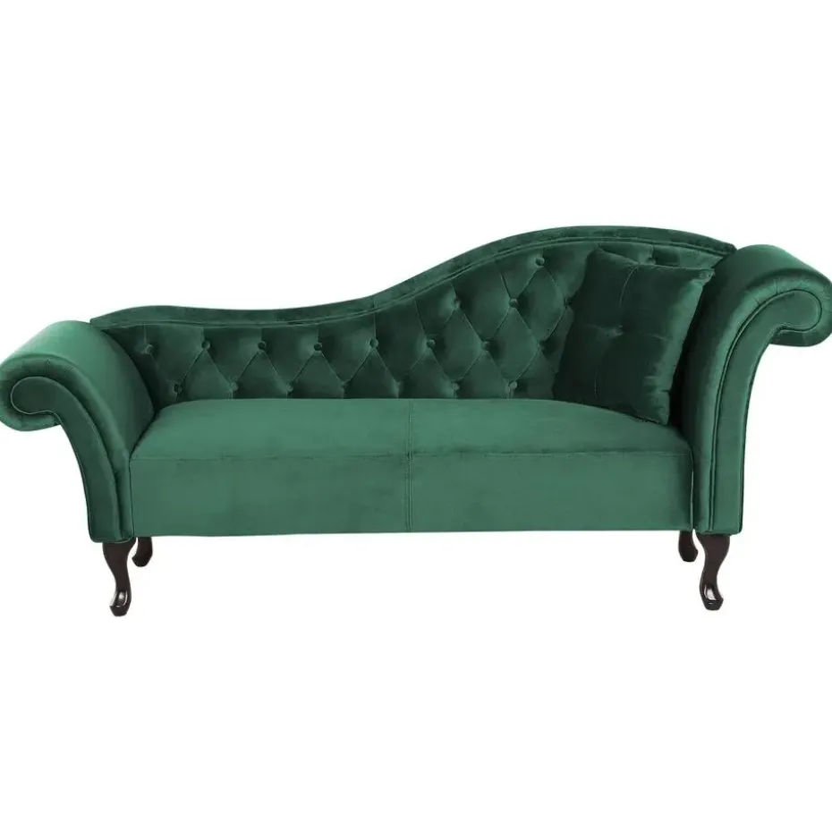 LATTES - Chaise longue - Groen - Rechterzijde - Fluweel