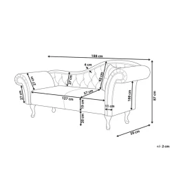 LATTES - Chaise longue - Groen - Rechterzijde - Fluweel