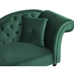 LATTES - Chaise longue - Groen - Rechterzijde - Fluweel