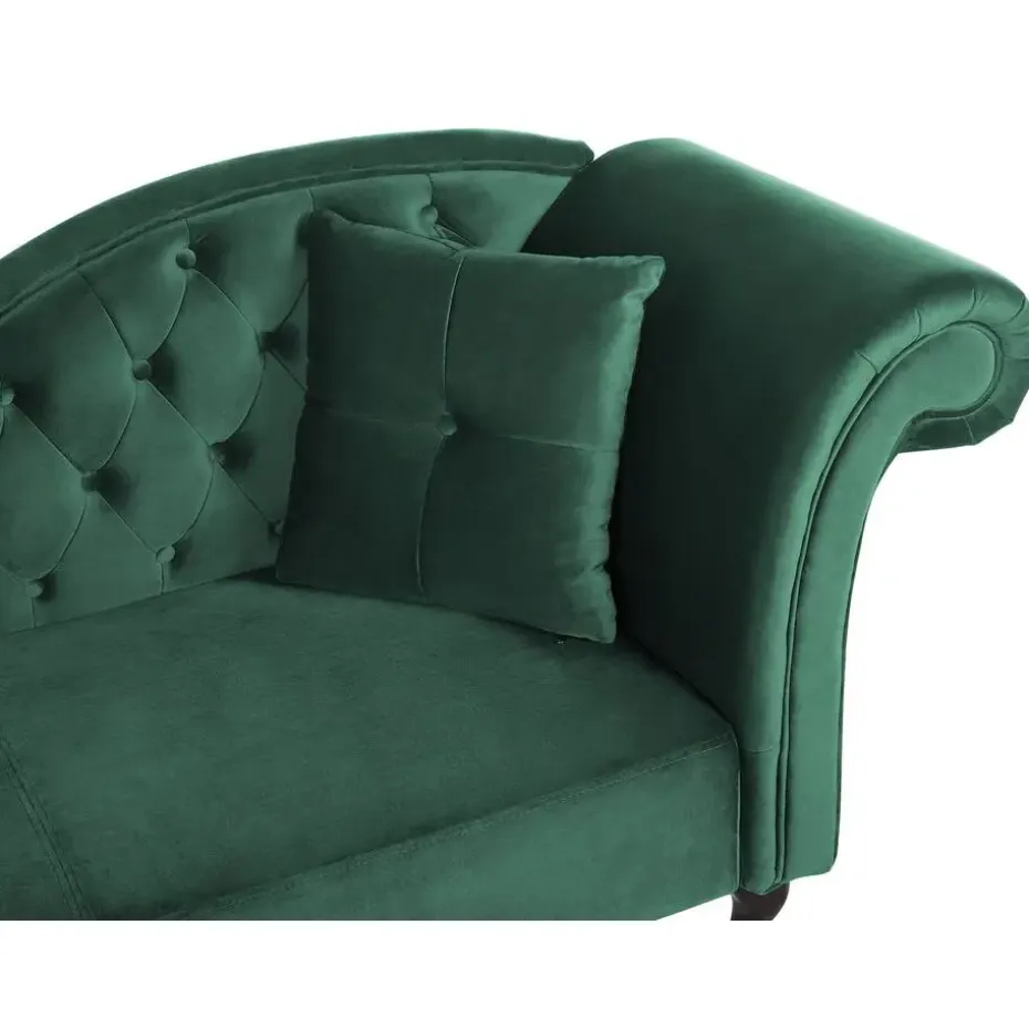 LATTES - Chaise longue - Groen - Rechterzijde - Fluweel