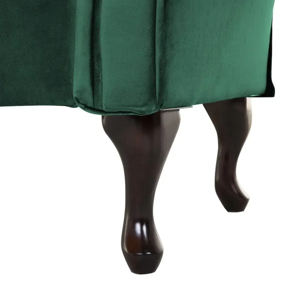 LATTES - Chaise longue - Groen - Rechterzijde - Fluweel