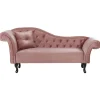 LATTES - Chaise longue - Roze - Linkerzijde - Fluweel