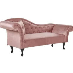 LATTES - Chaise longue - Roze - Linkerzijde - Fluweel