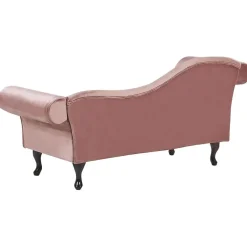 LATTES - Chaise longue - Roze - Linkerzijde - Fluweel