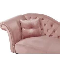 LATTES - Chaise longue - Roze - Linkerzijde - Fluweel